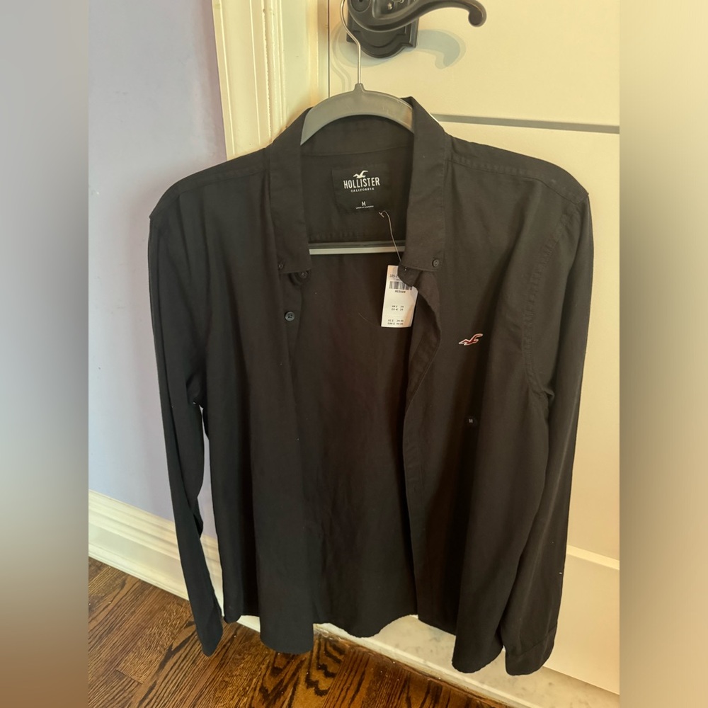 Black Hollister Long sleeve button down